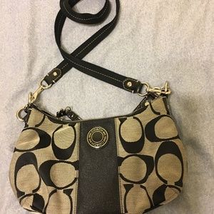 Coach Black/White Monogram Shoulder Bag